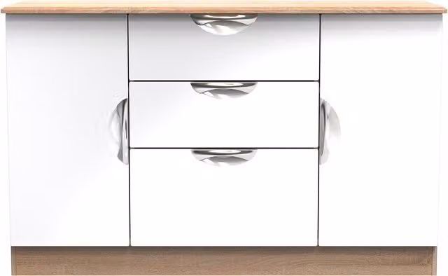 2 U Holborn Ready Assembled 2 Door 3 Drawer Sideboard in White