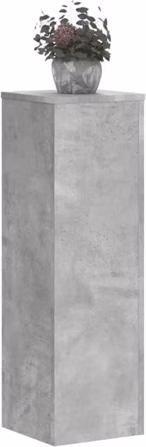 Berkfield Home Set of 2 Square Plant Stands in Concrete Grey, W/D/H: 25 x 25 x 80 cm