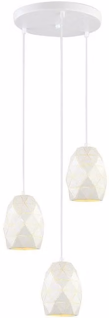 Netlighting Modern White 3-Light Hanging Pendant with E27 Sockets