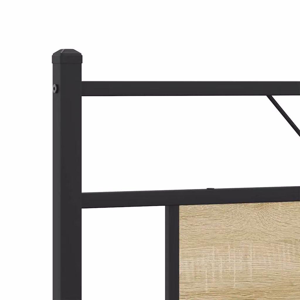 Berkfield Home Metal Bed Frame in Sonoma Oak Brown, W/D/H: 180 x 200 cm – 3