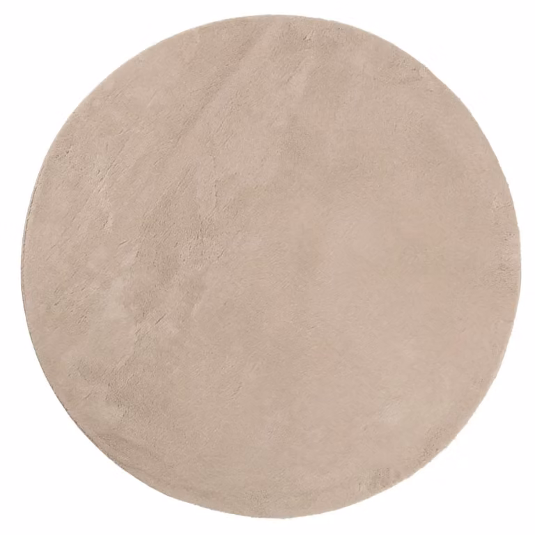 Berkfield Home HUARTE Round Short Pile Washable Rug in Sand and Brown, Diameter: 100 cm