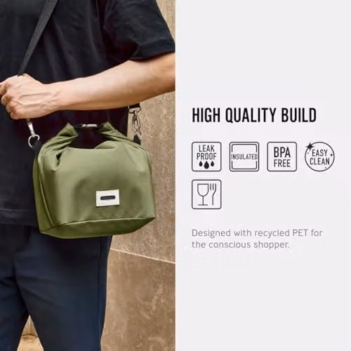Black + Blum Leakproof BPA-Free Insulated Roll Top Lunch Bag, 10L, Moss Green – 2