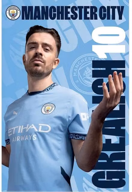 Manchester City FC Jack Grealish Blue Paper Poster – 1