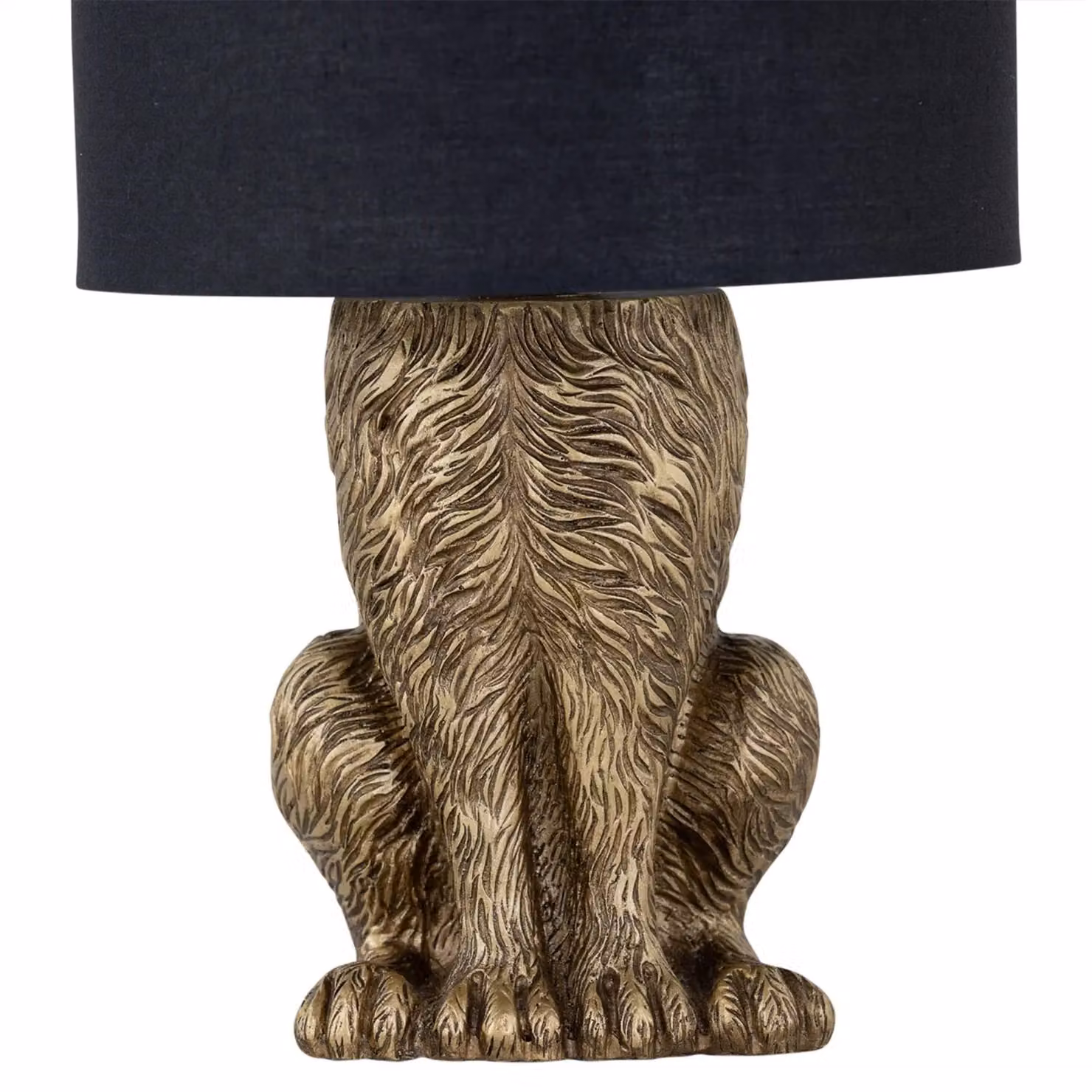 First Choice Lighting Babs Set of 2 Antique Gold Hare Table Lamps with Black Fabric Shades – 5