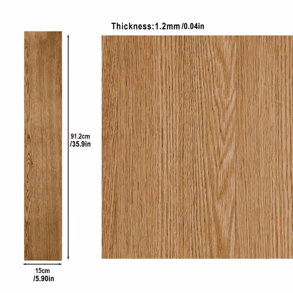 NESTLUNE Self-adhesive Luxury PVC Floor Tiles in Brown, 36pc, 5.02m2, Width: 52 cm – 2