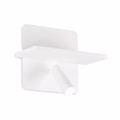 Ideal Lux Piano 2 Light LED Wall Reading Light in White with In-Built Switch, 3000K Warm White