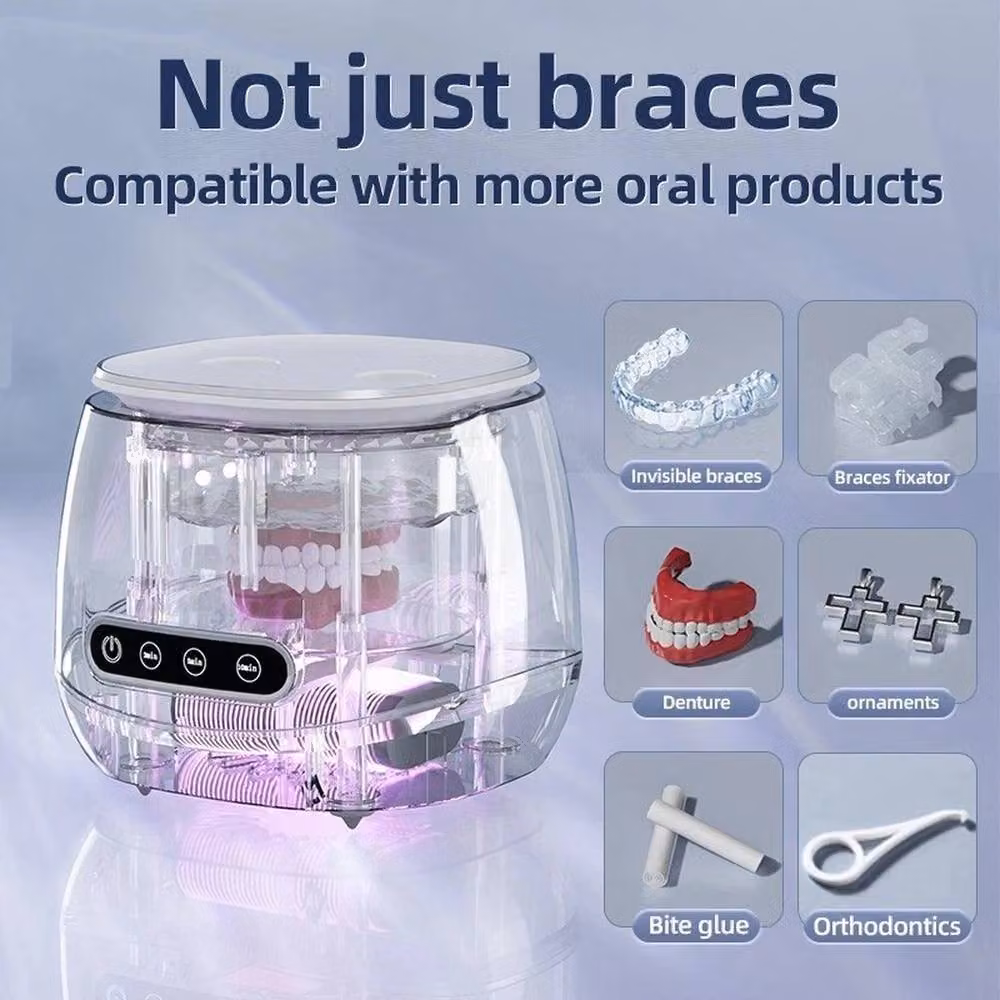 NESTLUNE Dental Pod 52kHz Ultrasonic Denture Cleaner, 200ml, White – 2