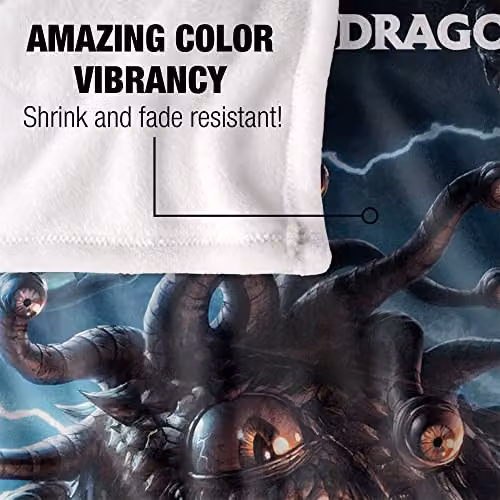 Hasbro Dungeons and Dragons Monster Manual Art Fleece Blanket, Multicolour, W/D/H: 152 x 127 cm – 3