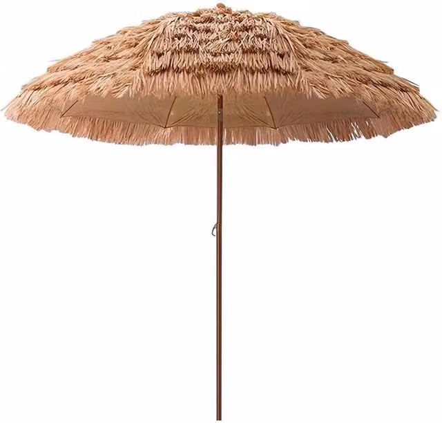 SPETLEK Thatched Patio Umbrella with UPF 50+ Protection, Multicolour, Steel Frame, Height: 190 cm, Diameter: 160 cm – 1