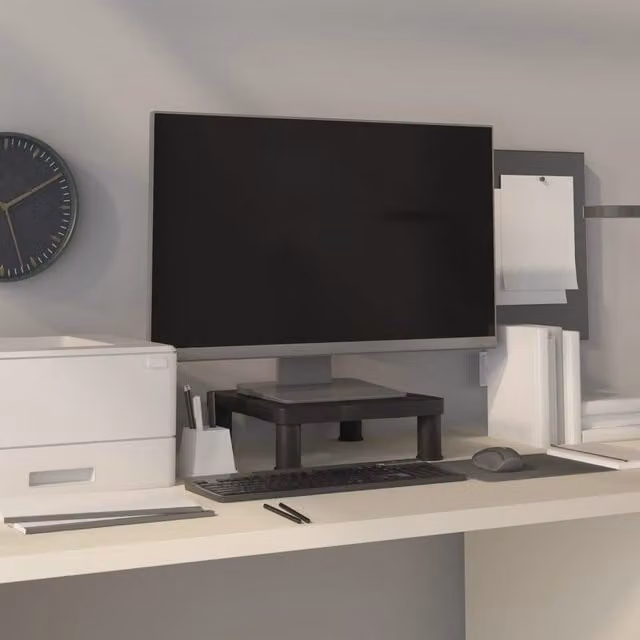 Berkfield Home Monitor Stand in Black, W/D/H: 34.0 x 33.5 x 10.5 cm – 1