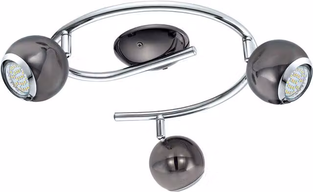 Loops Flush 3 Spot Ceiling Light in Chrome with GU10 Bulbs