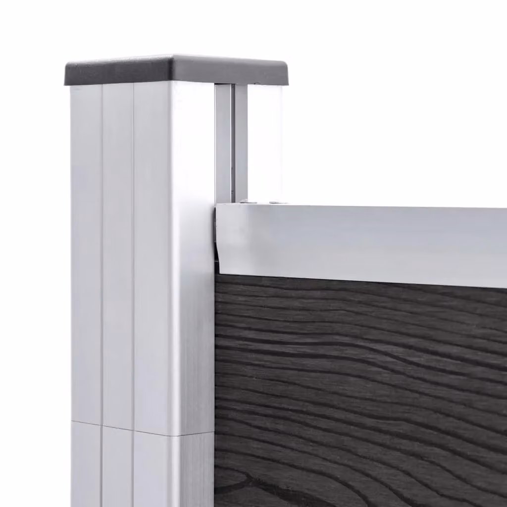 Berkfield Home Garden WPC Fence, Grey, W: 180 cm, H: 186 cm – 3