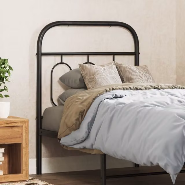 Berkfield Home Classic Metal Headboard in Black, Width: 75 cm – 1