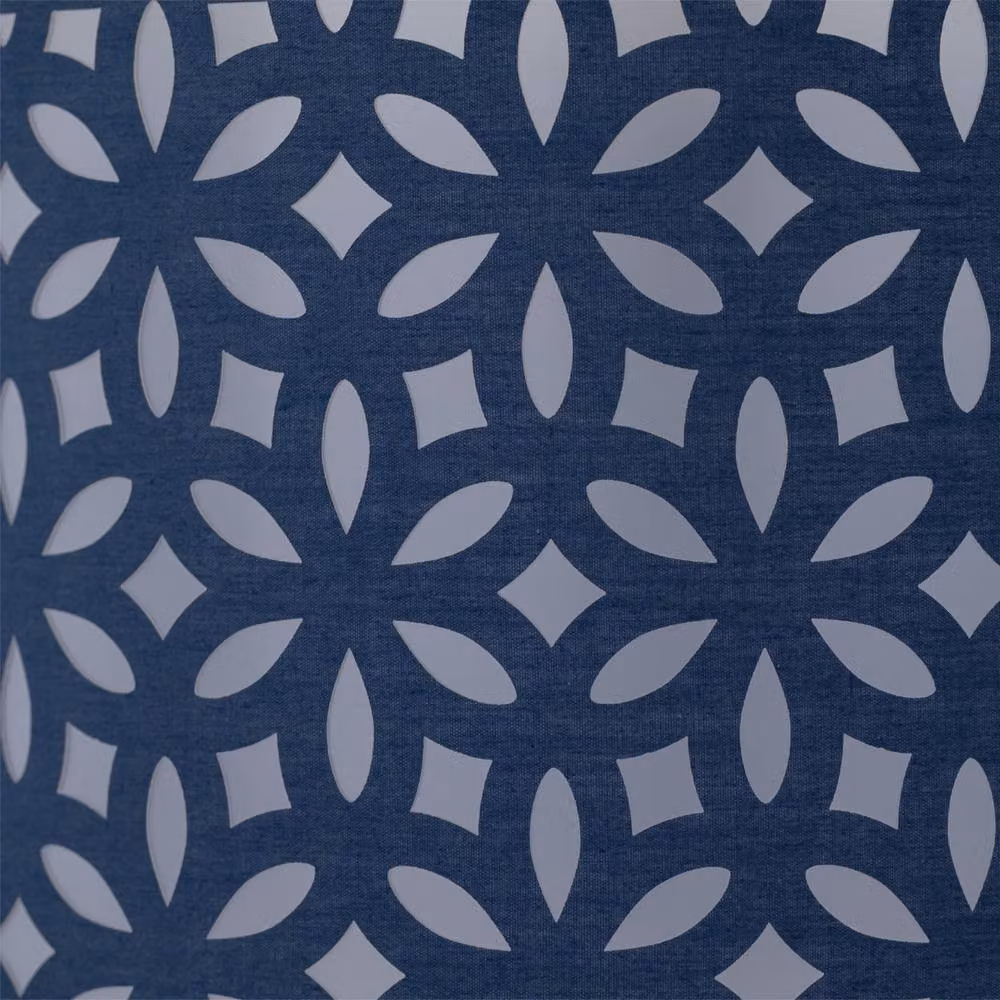 First Choice Lighting Navy Blue Laser Cut Fabric Cylinder Pendant Light Shade, Diameter: 30 cm – 3