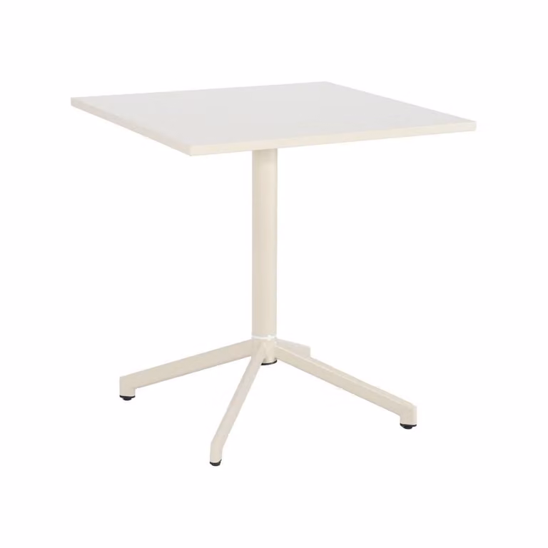Sweek Square Folding Bistro Garden Table with 2 Steel Seats in Beige