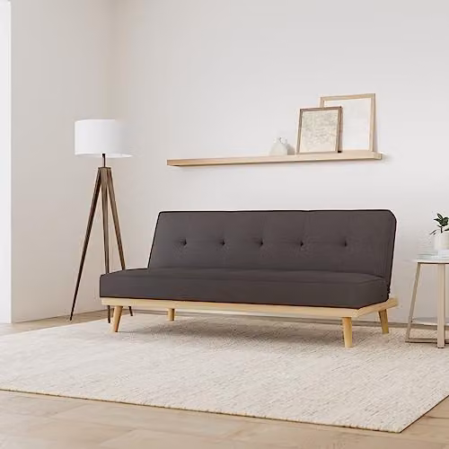 Orsina Stockholm 3 Seat Grey Velvet Sofa Bed with Solid Wood Frame – 2