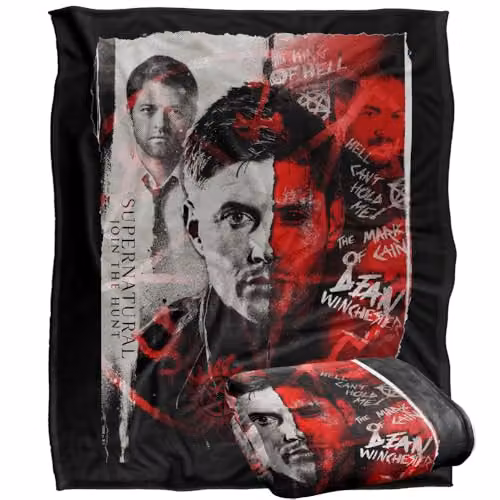 LOGOVISION Supernatural Dean Winchester Demon Silky Touch Super Soft Fleece Throw Blanket, Multicolour, W: 152 cm, D: 127 cm – 1