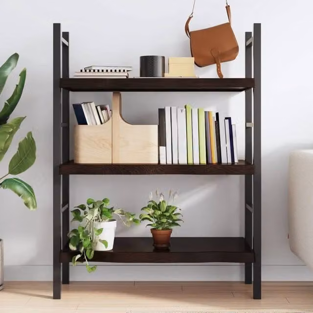 Berkfield Home Wall Mounted Rustic Oak Shelf in Dark Grey, W: 100 cm, D: 60 cm