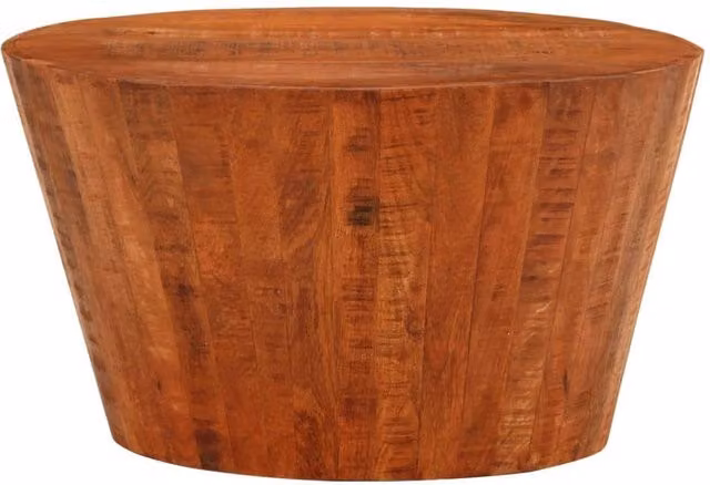 Berkfield Home Round Mango Wood Coffee Table in Brown, Diameter: 52 cm, Height: 30 cm