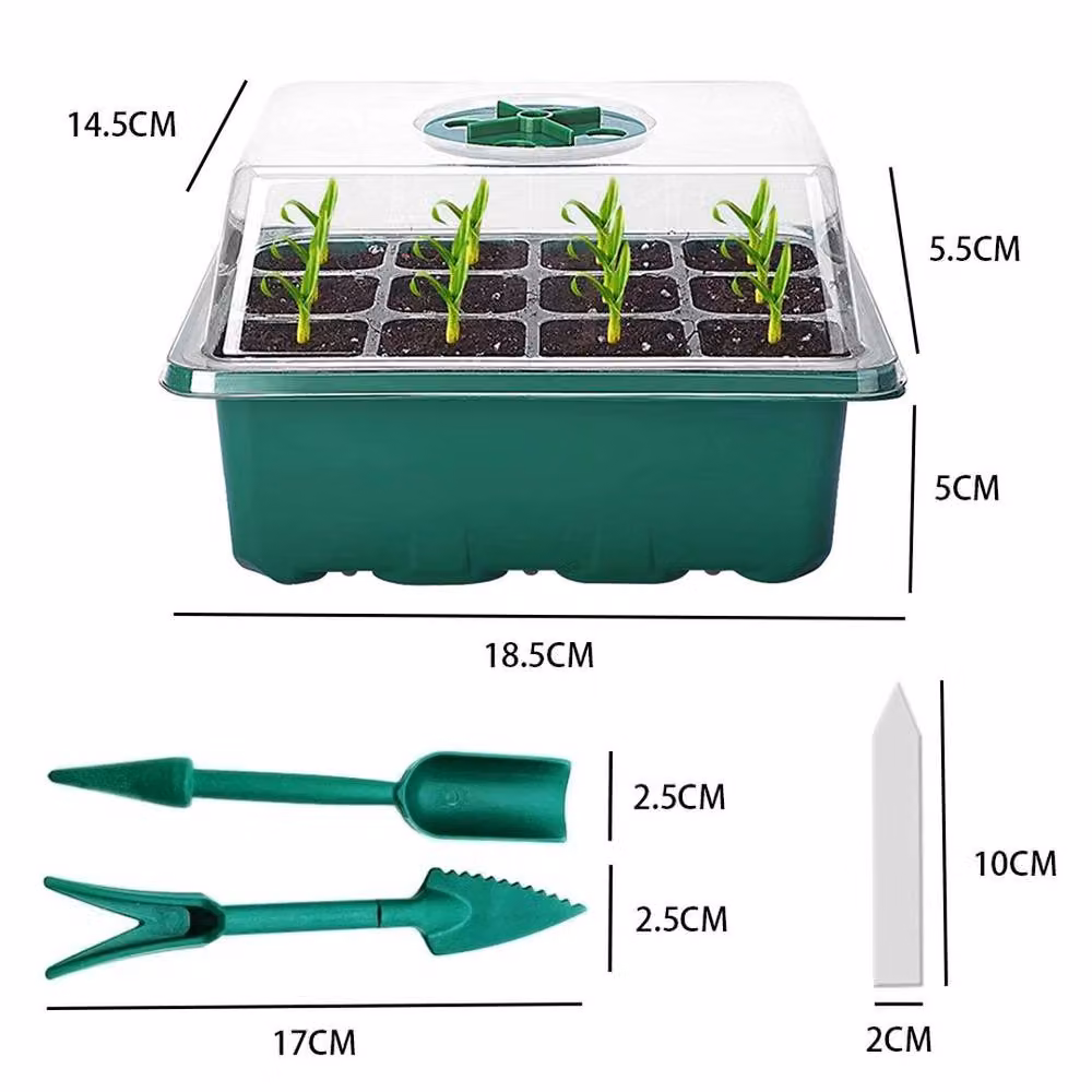 KORVIXA 10-Piece Green Plastic Seed Starter Trays Planter – 2