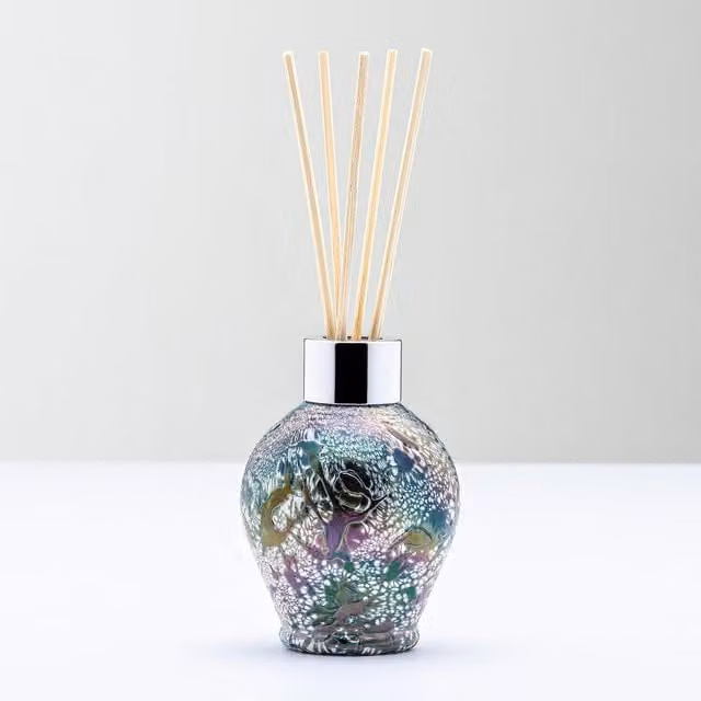Sienna Glass Classic Refillable Floral Reed Diffuser in Silver