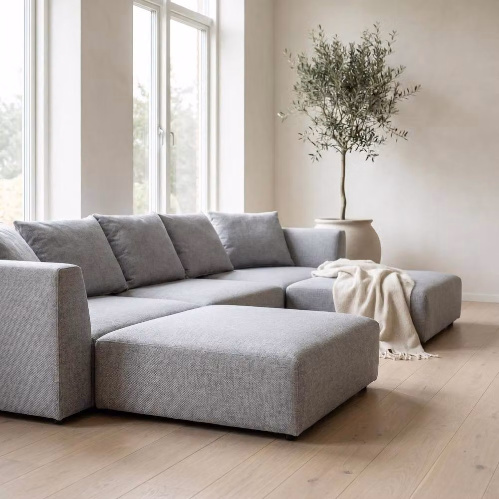 Abakus Direct Tokyo U-Shape Modular Sofa in Grey Fabric – 2