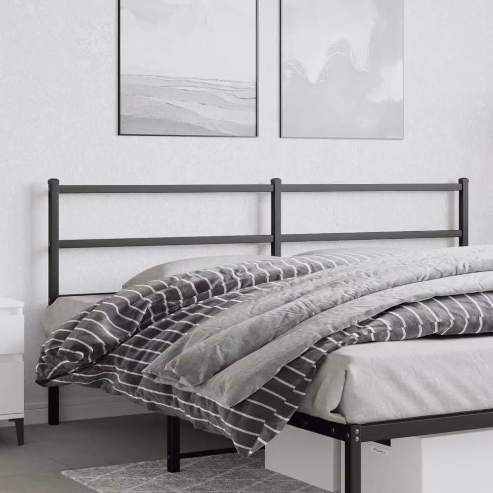 Berkfield Home Matt Black Metal Headboard, Width: 193 cm – 2