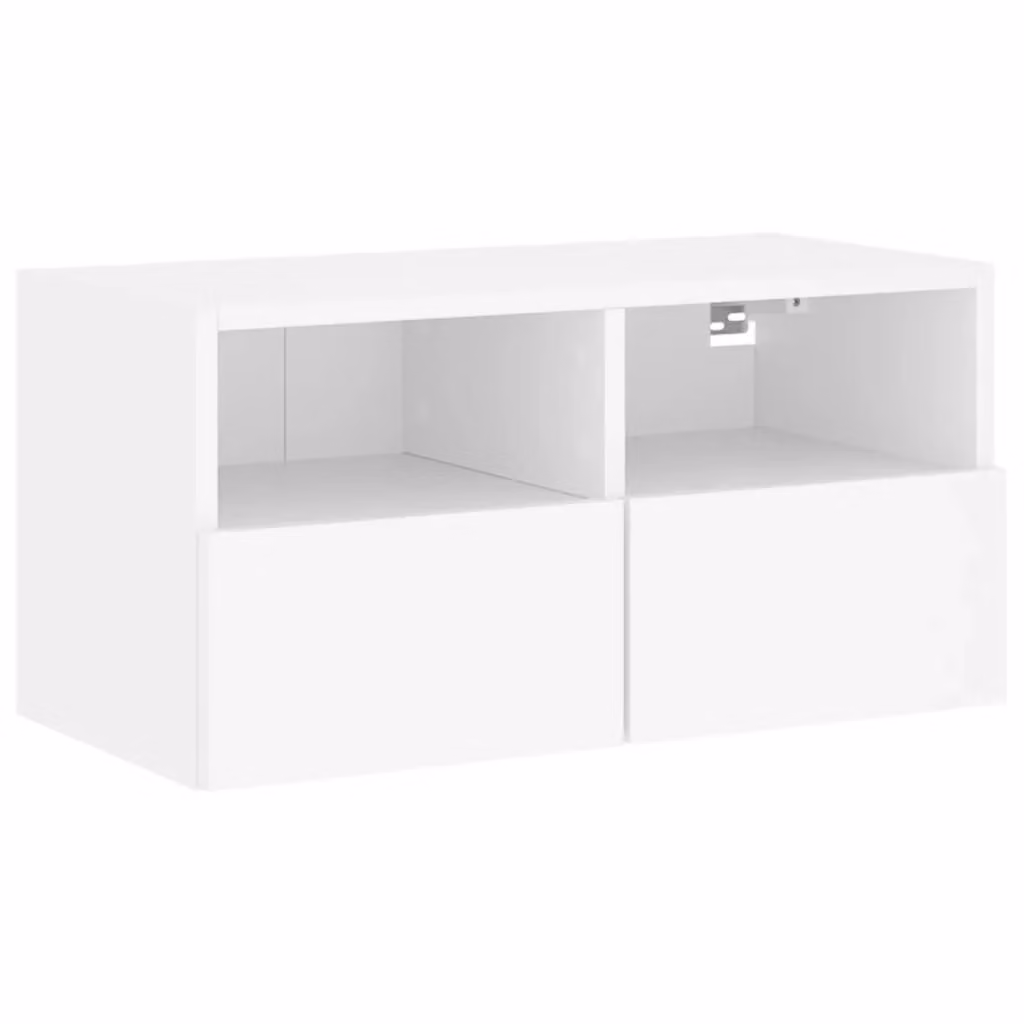 Berkfield Home White Wall Mounted TV Cabinet with Internal Shelves and Hinged Doors, W/D/H: 60 x 30 x 30 cm – 2