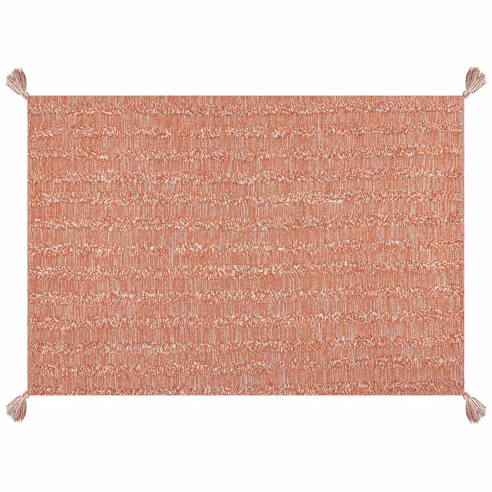 Wyld and Coco Hand-Tufted Orange Cotton Striped Boho Rug, W: 160 cm, L: 230 cm – 2