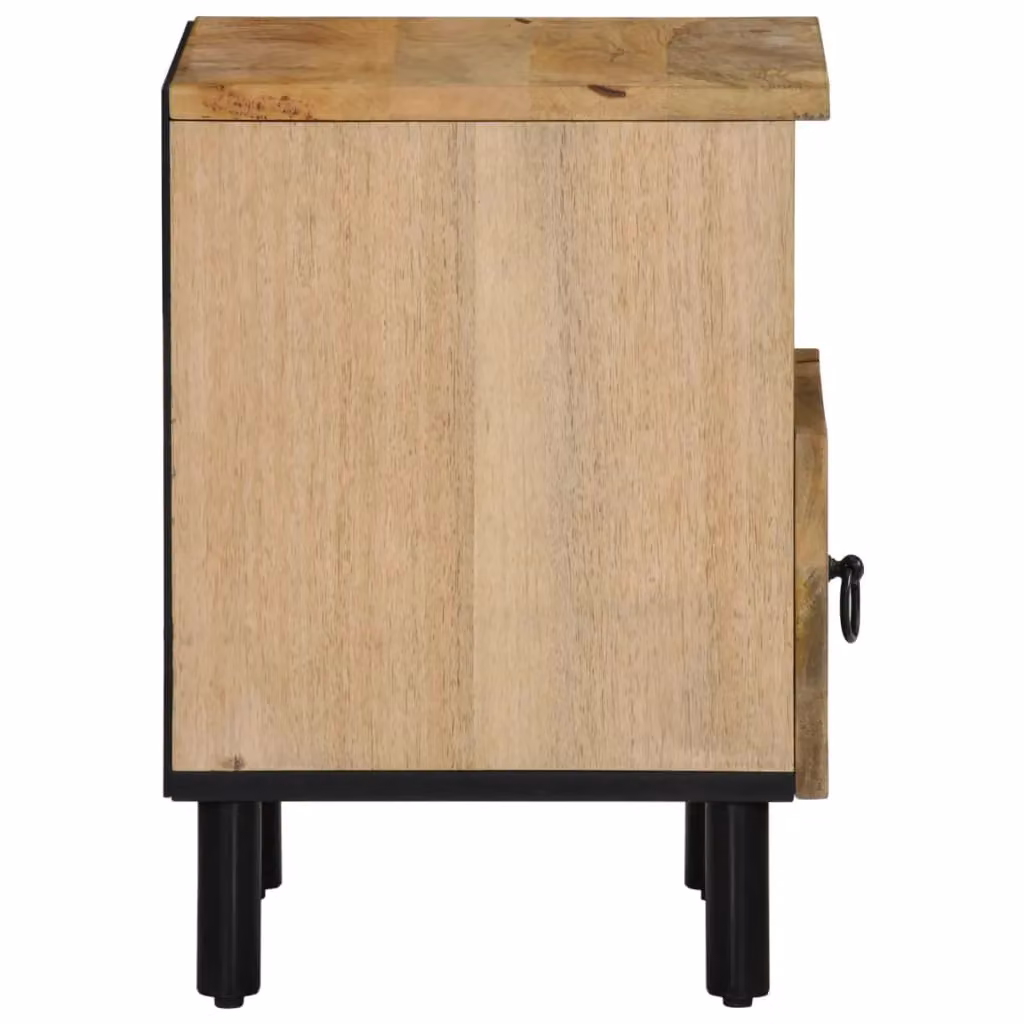 Berkfield Home Solid Mango Wood Bedside Cabinet in Brown, W/D/H: 40 x 33 x 46 cm – 4