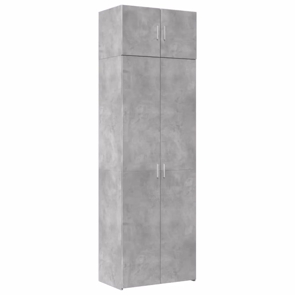 Berkfield Home Freestanding Storage Cabinet in Concrete Grey, W/D/H: 70 x 42.5 x 225 cm