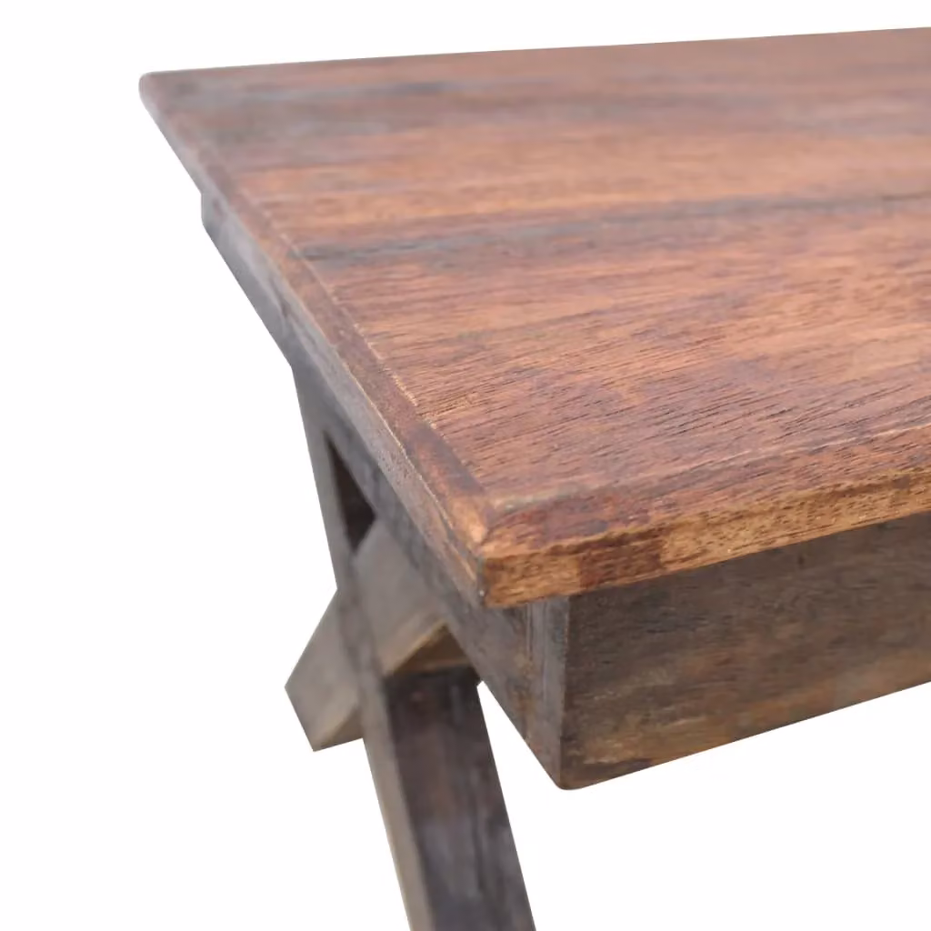 Berkfield Home Rustic Reclaimed Wood Coffee Table in Brown, W: 110 cm, D: 60 cm, H: 45 cm – 4