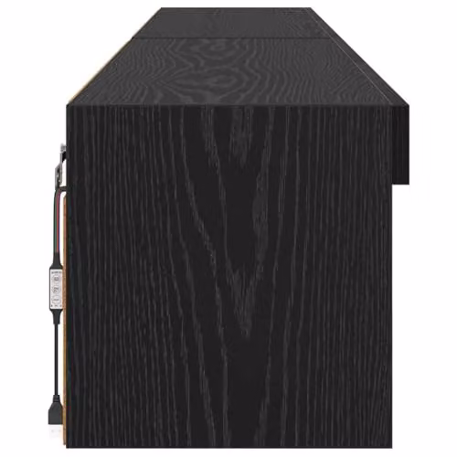 vidaXL 2-Piece Minimalist Black Oak TV Cabinet Set with Integrated Lighting and Media Compartments – 4