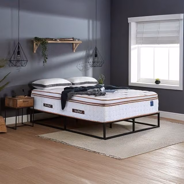 SleepSoul Space 3000 Hybrid Pocket Memory Pillow Top Mattress, White, W/D/H: 140 x 190 cm