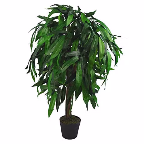 Leaf Design UK Artificial Mango Tree, Green, Height: 100 cm