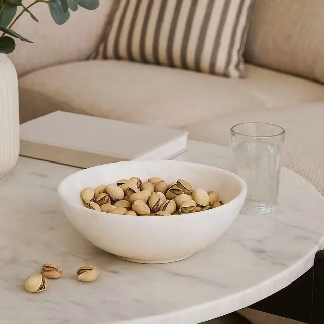 Orsina Marmore Marble Serving Bowl in Beige – 1