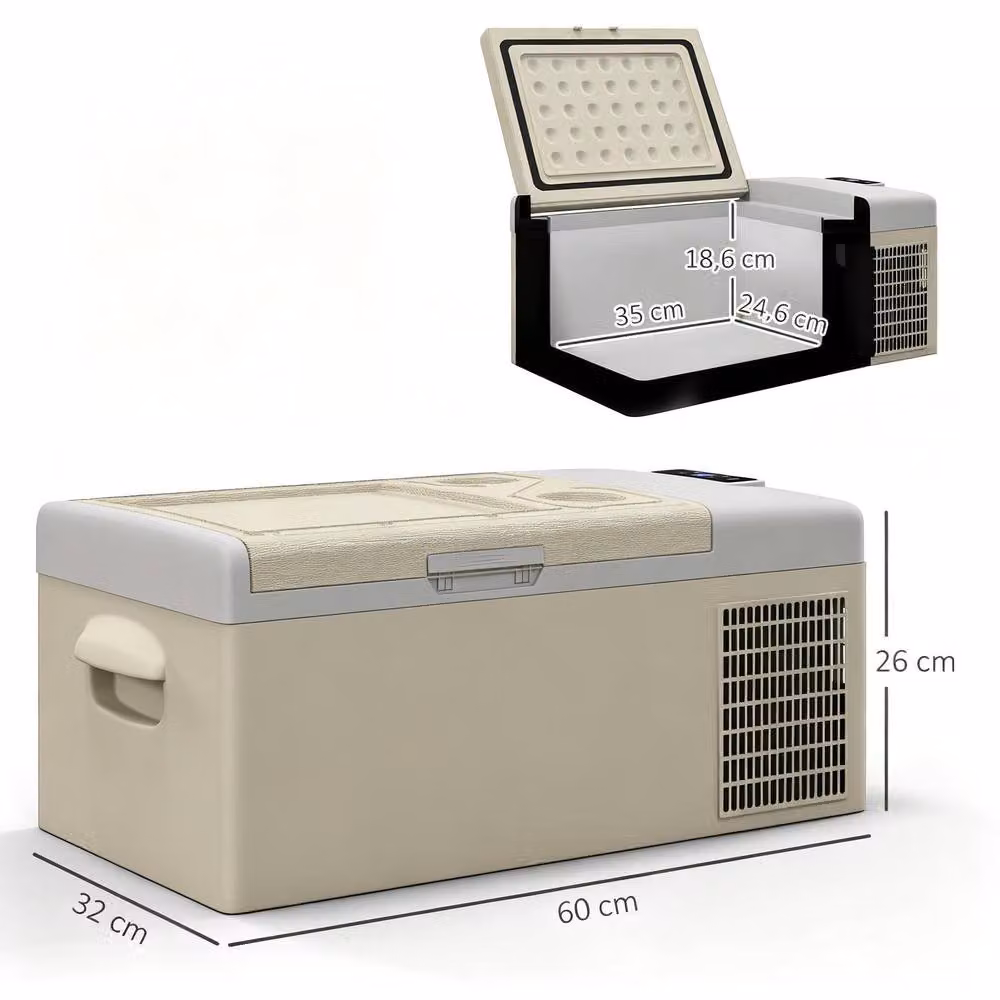 STILVORA 16L Portable Car Fridge in Beige – 4