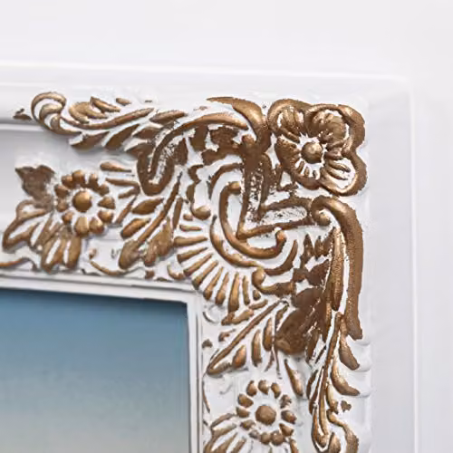 Premier Housewares Maren Vintage Style Multi-Photo Frame for 4 Photos, White and Gold – 2