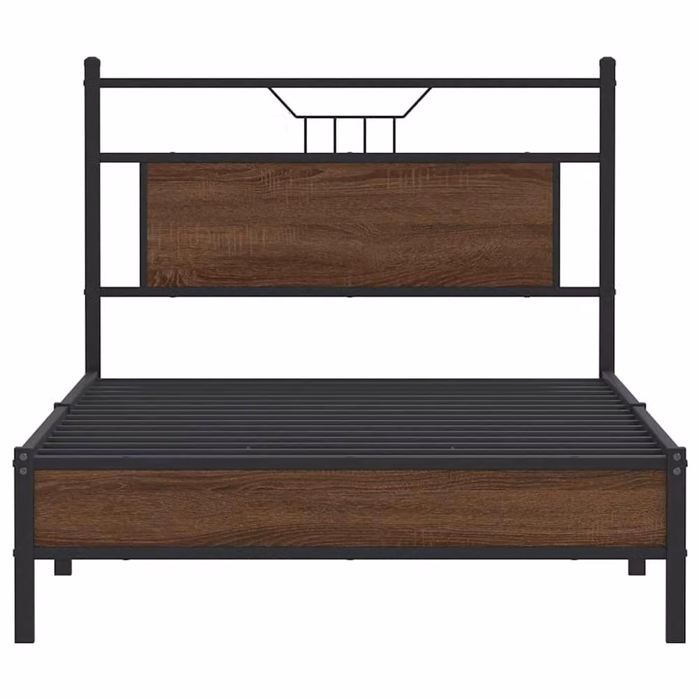 Berkfield Home Bed Frame in Brown Oak, Engineered Wood, W: 107 cm, L: 203 cm – 4