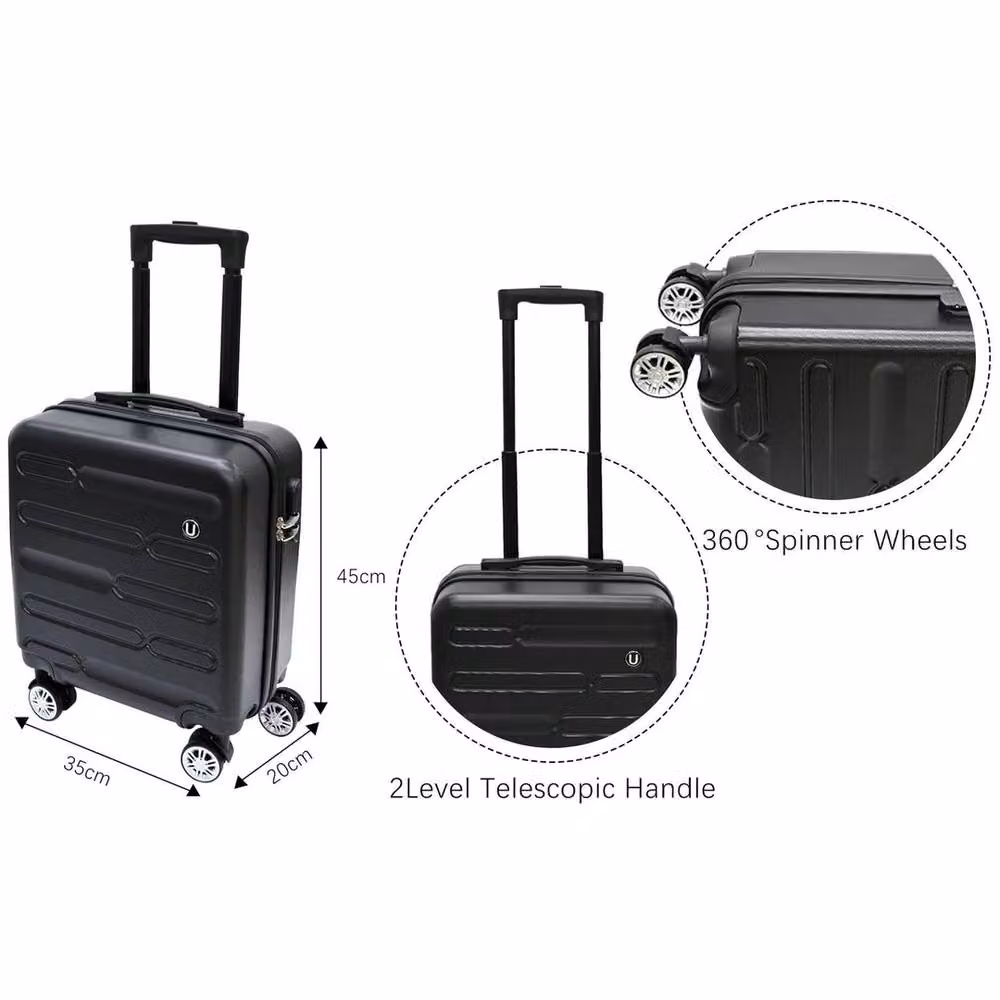 Havendro ABS Carry On Cabin Luggage Hand Suitcase, Black, W/D/H: 55 x 35 x 20 cm – 3