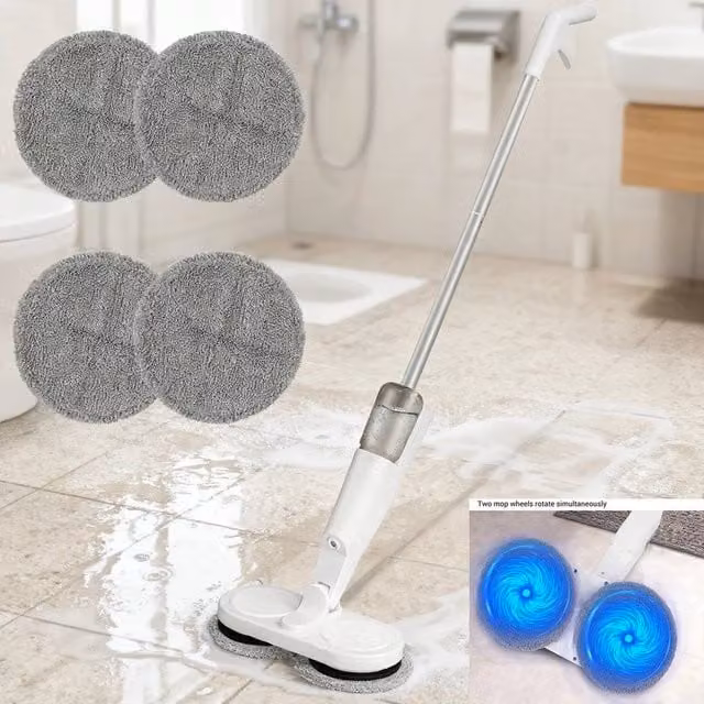 FLAVORA 1000W Rechargeable Cordless Floor Mop in Grey and White