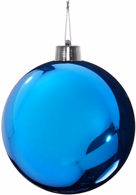 KDMD Blue Shiny Shatterproof Round Christmas Bauble, 15 cm – 1