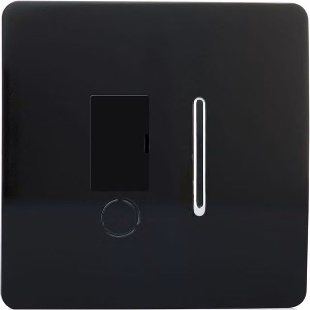 Trendi Switch 13 Amp Fused Spur with Flex Outlet in Piano Black