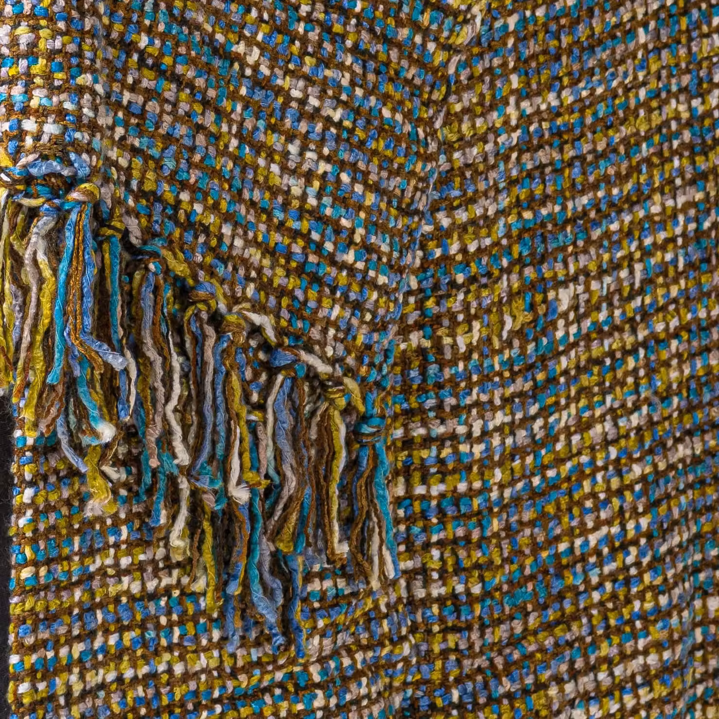 Luxury Living Checked Polyacrylic Throw in Blue and Green, W/D/H: 180 x 115 cm – 3