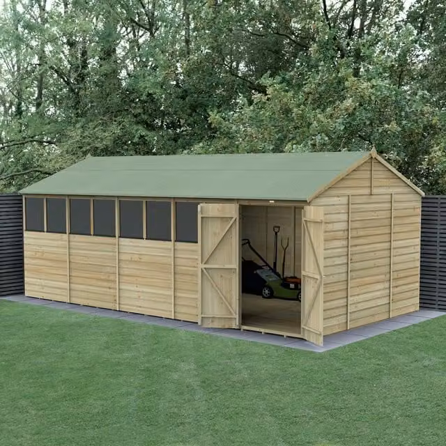 Beckwood Classic Reverse Apex Wood Shed in Green and Brown