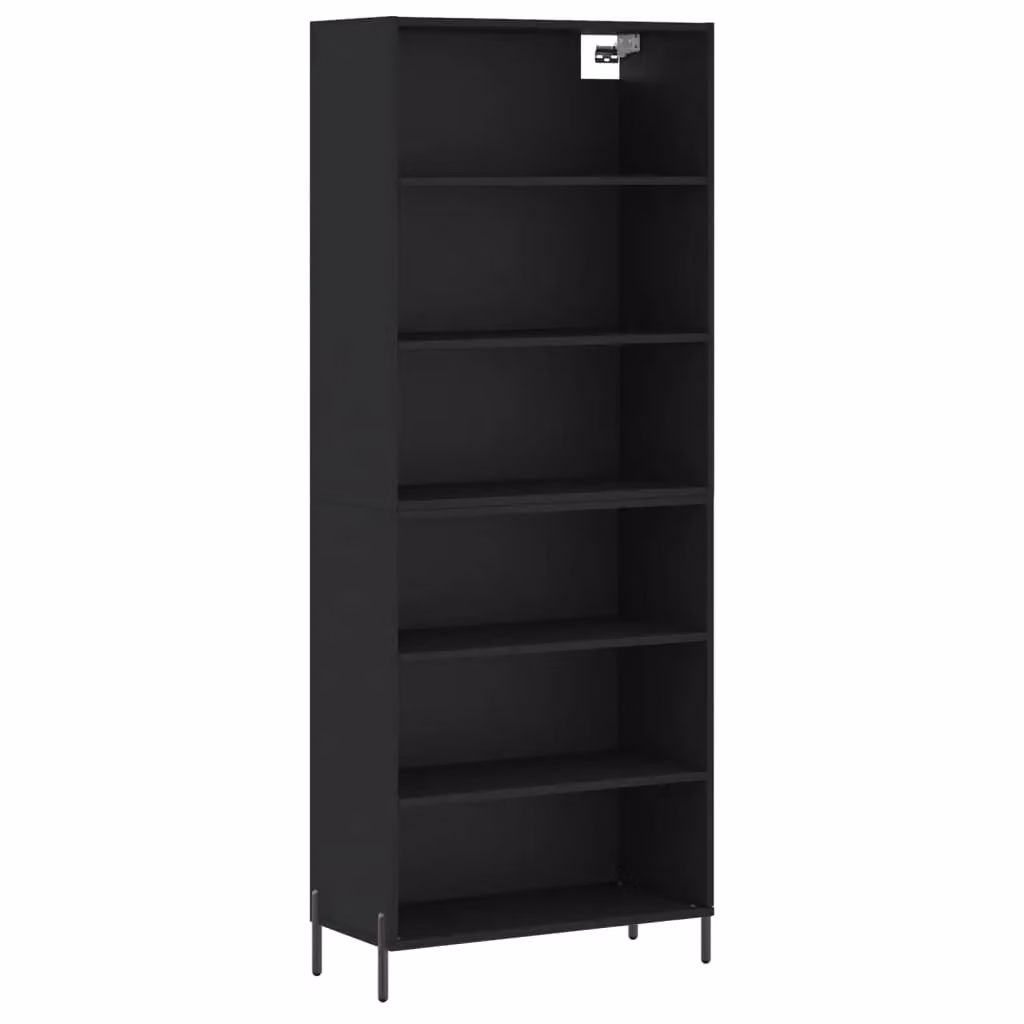 Berkfield Home Modern Black Highboard with Internal Shelves, W/D/H: 69.5 x 32.5 x 180 cm – 2