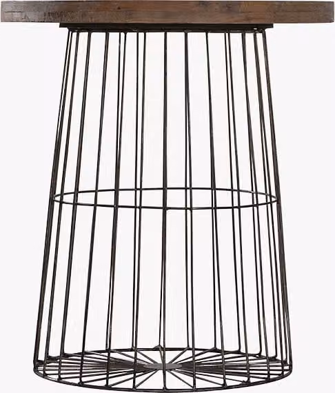Perch & Parrow Raleigh Modern Round Side Table in Black with Wood and Metal Finish