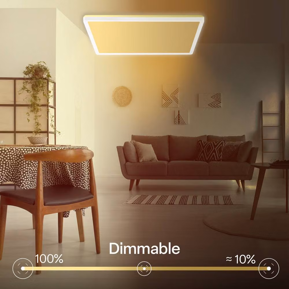 B.K.Licht White LED Slim Ceiling Panel Light with Remote Control, Dimmable CCT, IP44, W/D/H: 42 x 42 x 3 cm – 8