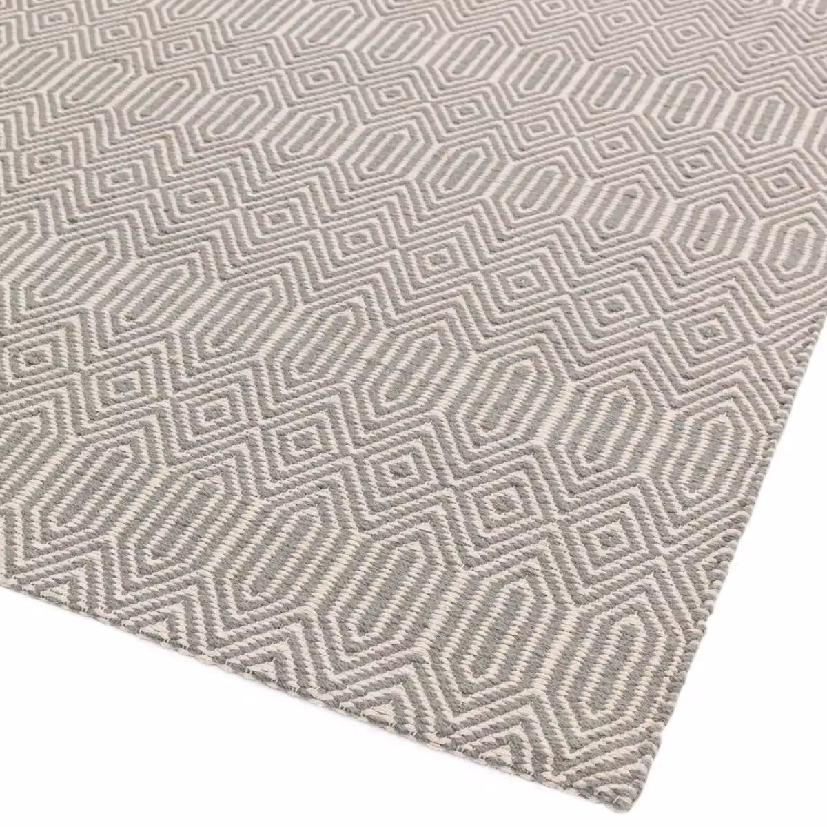 The Rug Shop UK Handmade Modern Geometric Wool Rug in Silver, W: 200 cm, D: 300 cm – 2