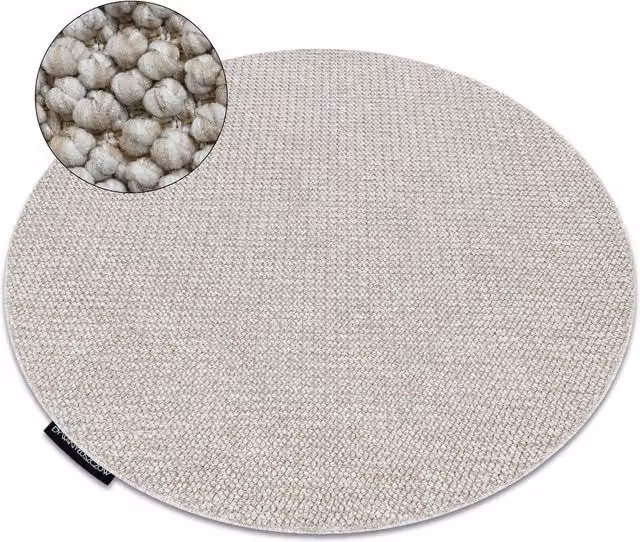 RugsX Casablanca Loop Round Rug in Beige, Diameter: 100 cm